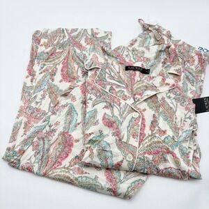 Lauren Ralph Lauren Womens Pajama Set XL Floral Print Sleepwear Loungewear